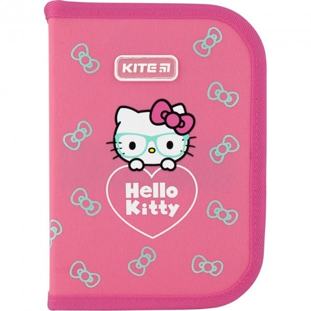 

KITE Пенал школьный на молнии 1отделение 2 отворота б/н Hello Kitty