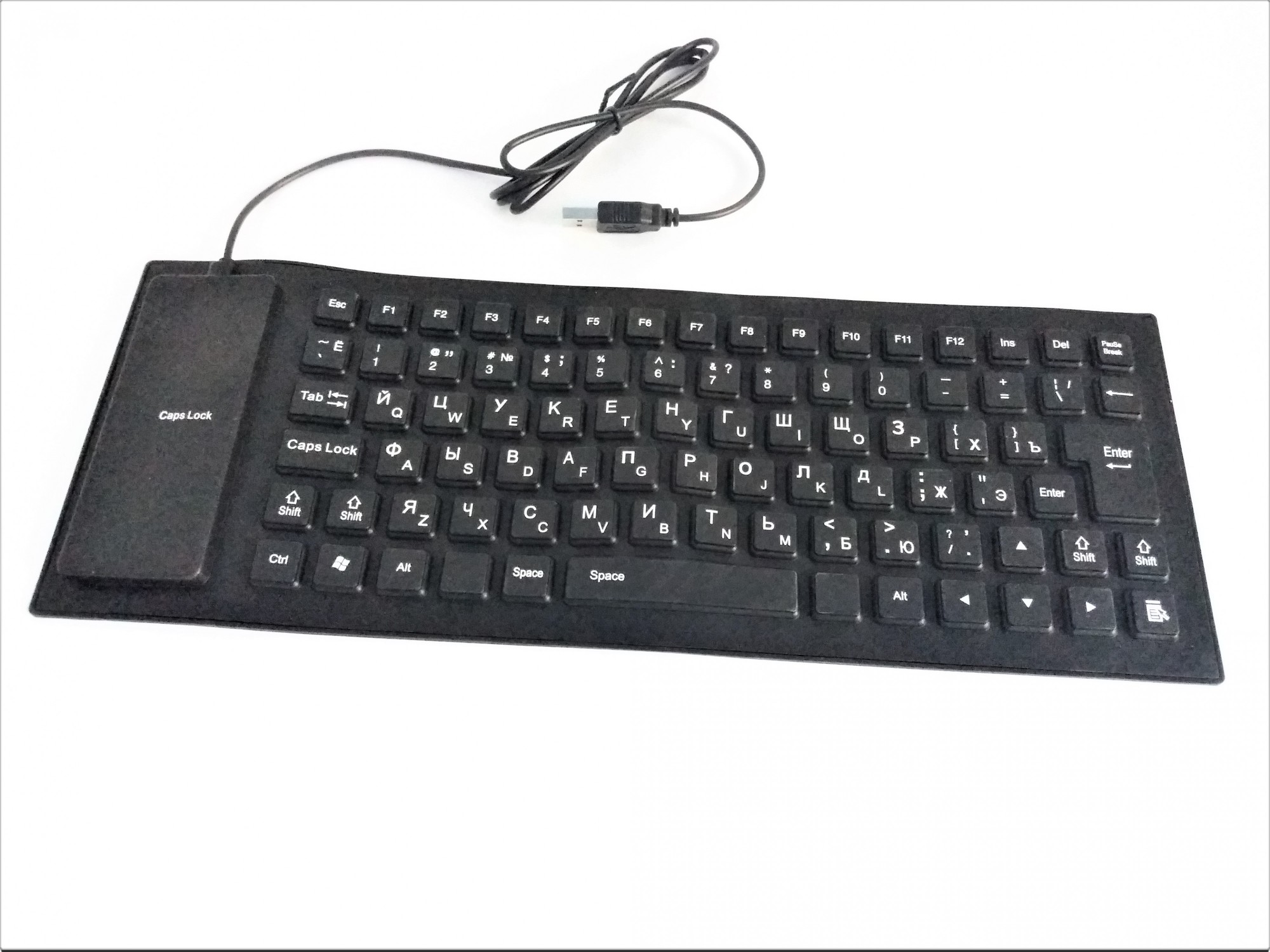 

Гибкая силиконовая клавиатура flaxable KeyBoard X3 проводная Черная