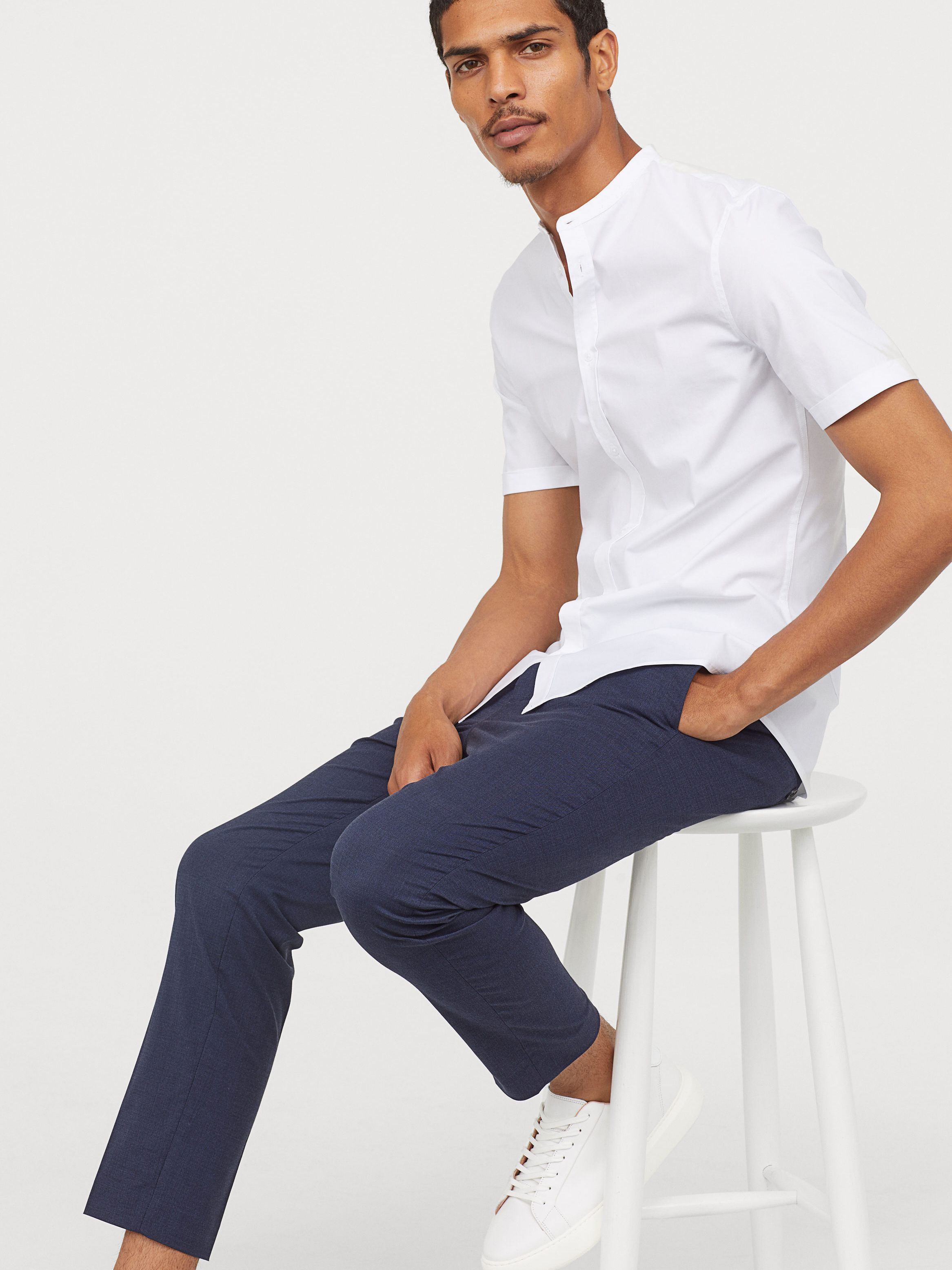 

Брюки H&M 60783217  Темно-синие, Брюки H&M 60783217 52 Темно-синие