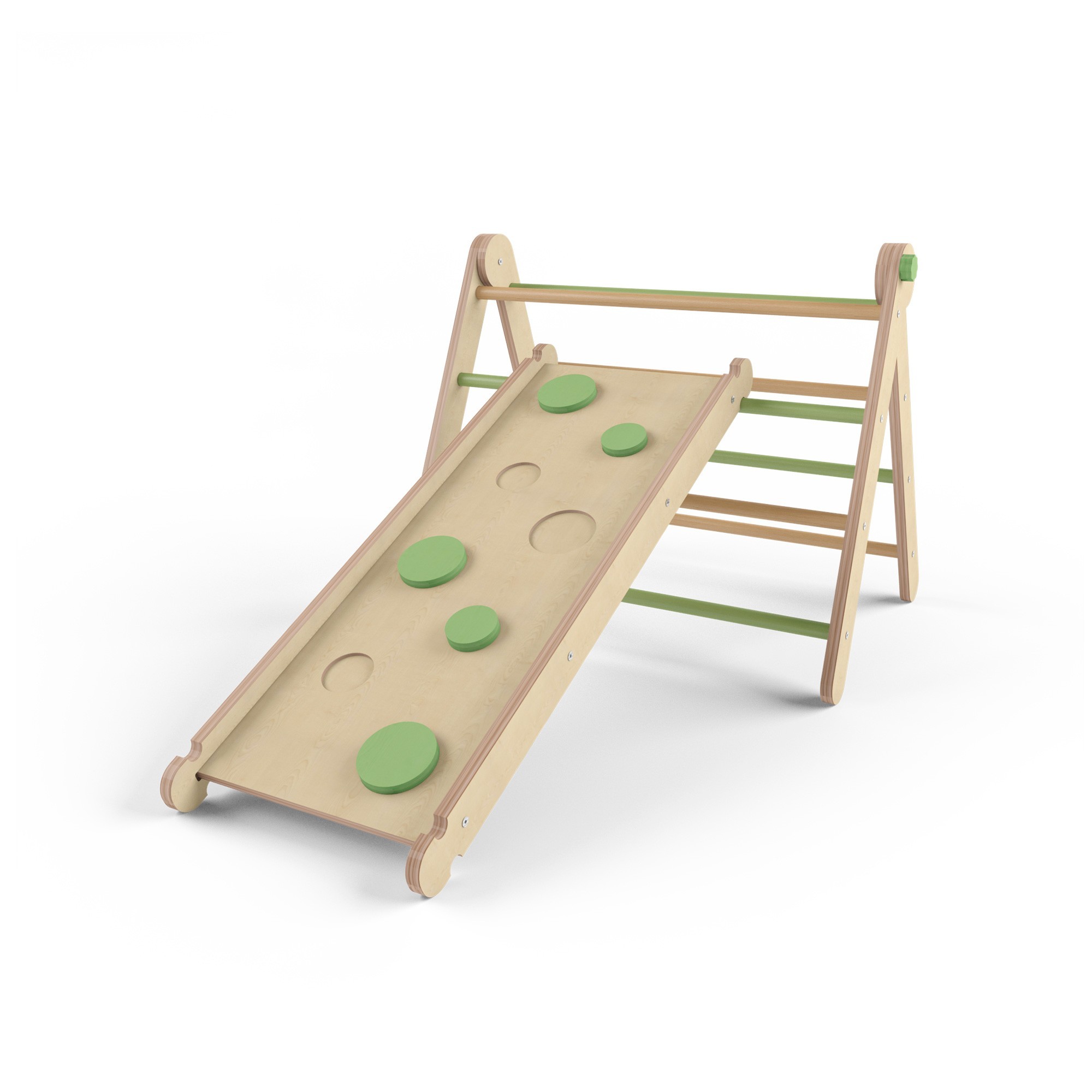 

Детский спортивный комплекс IndigoWood Треугольник Пиклер и Горка green