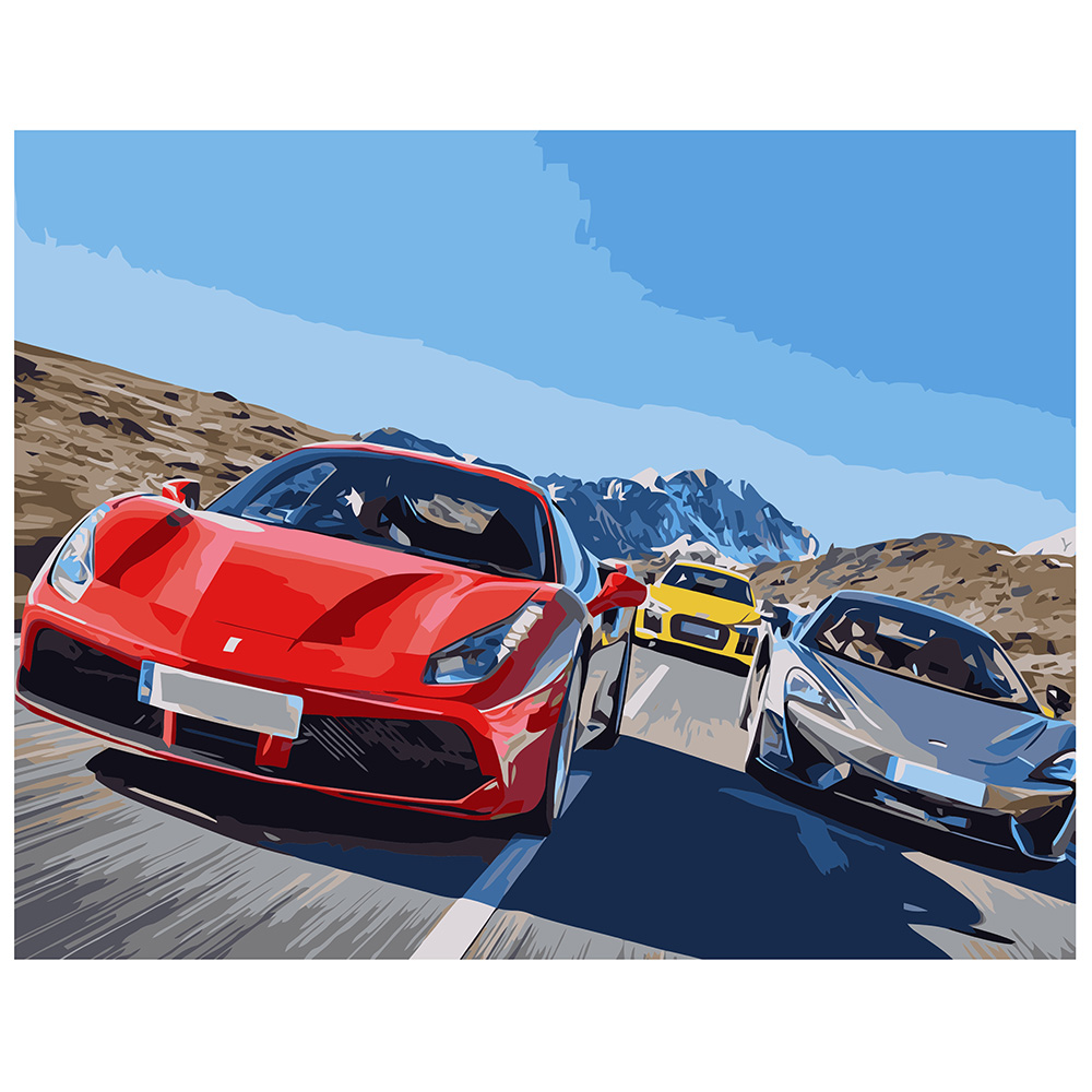 

Набор для росписи по номерам "Гонки на машинах" Strateg 40х50 см Разноцветный 000161862