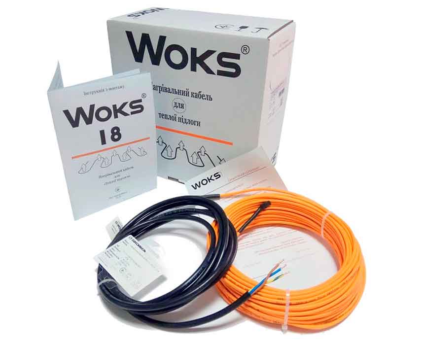 

Тонкий кабель под плитку Woks-18 7.7 м.кв - 1380 Вт - 78м