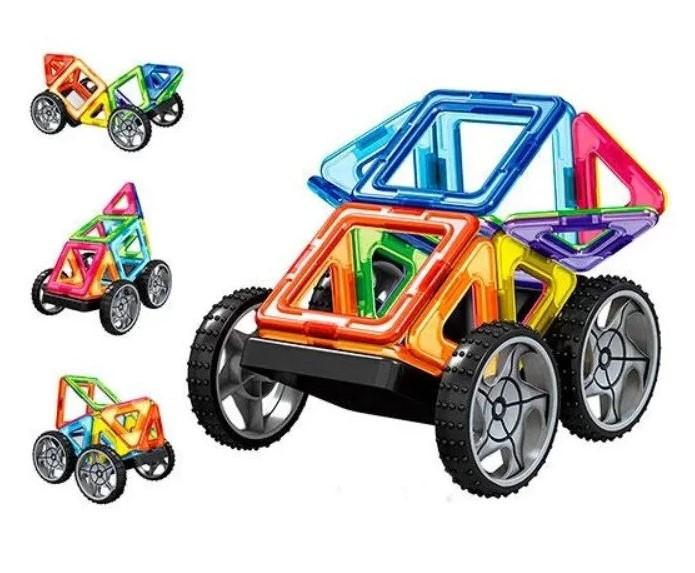 

Магнитный конструктор Limo Toy цветные магниты, 32 детали (16 магнитов и 16 квадратов)
