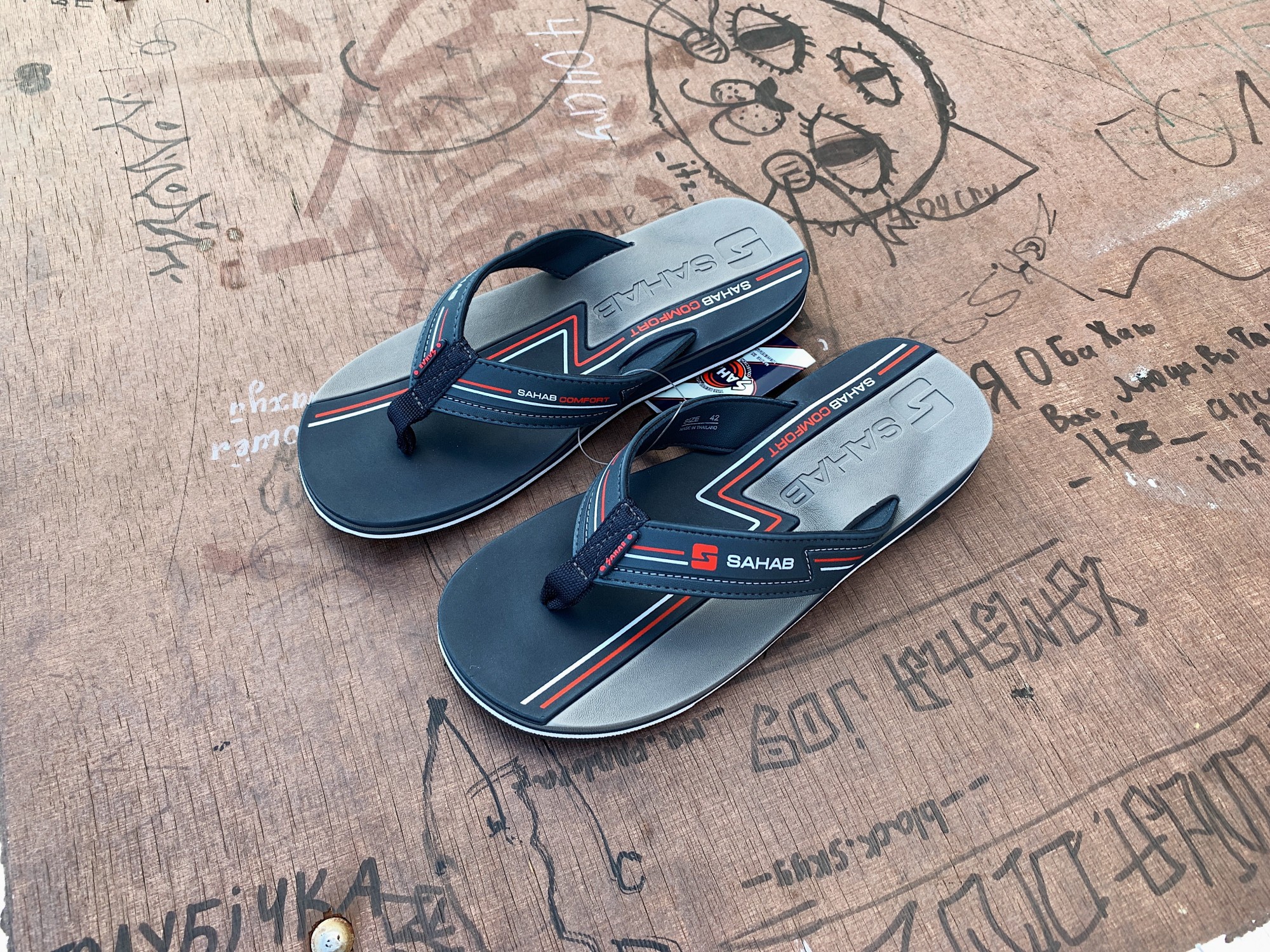 

Вьетнамки SAHAB SH 21-073M 42 Dk.Blue-Grey синие с серым