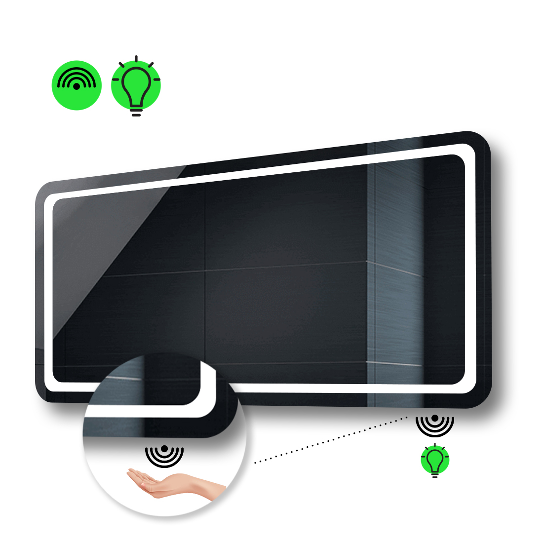 

LED-зеркало 100x60см, с ИК включателем, модель Anvi