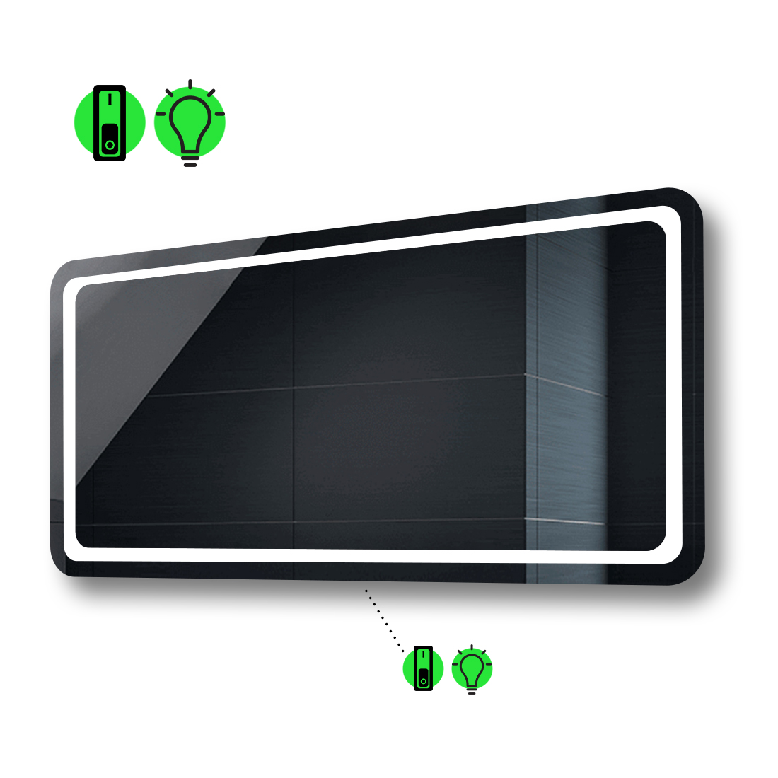 

LED-зеркало 100x60см, с механическим включателем, модель Anvi