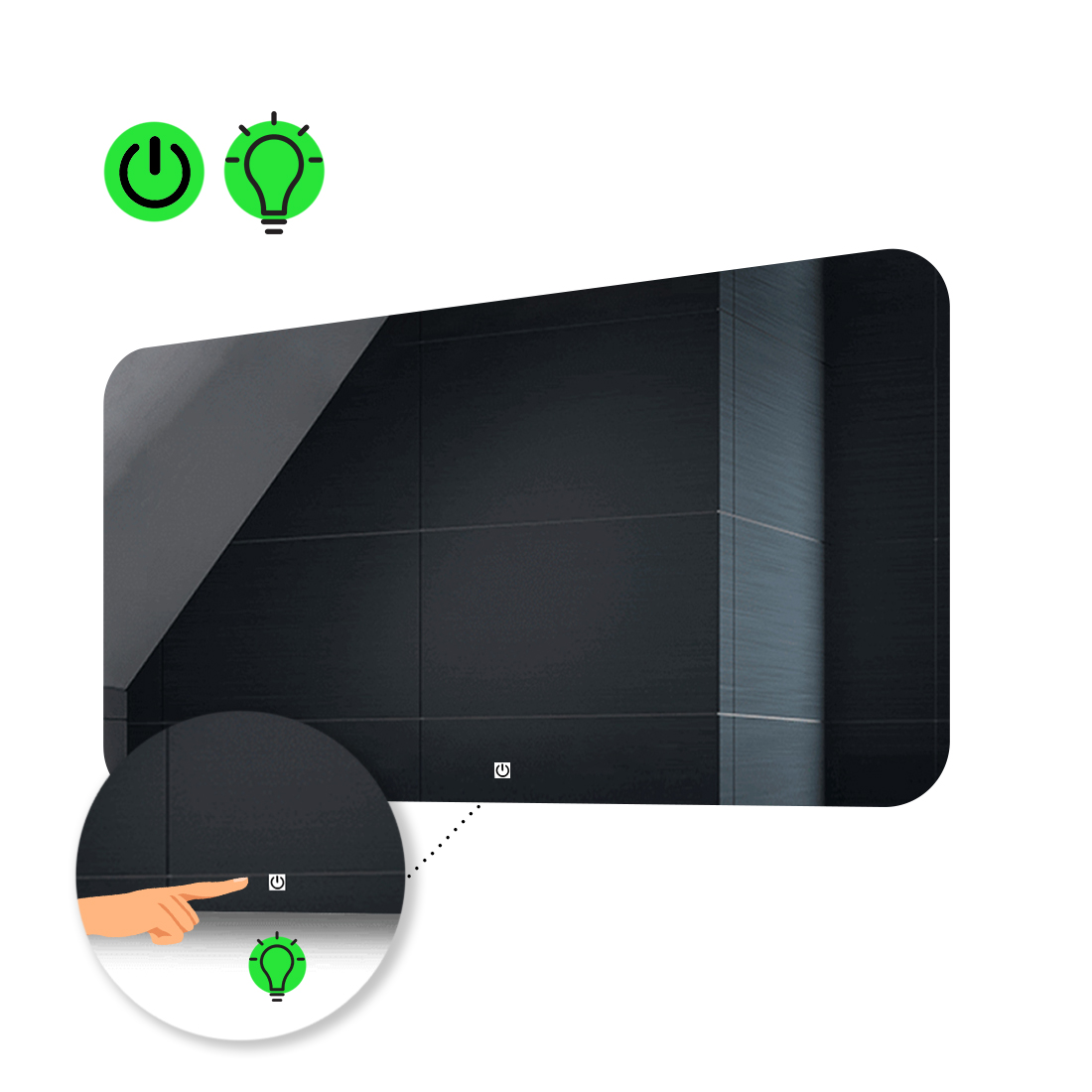 

LED-зеркало 120x80см, с сенсорной кнопкой управления, модель Ornela