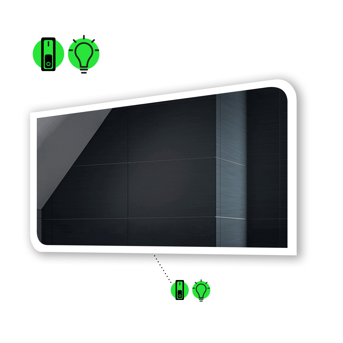 

LED-зеркало 90x70см, с механическим включателем, модель Kruka
