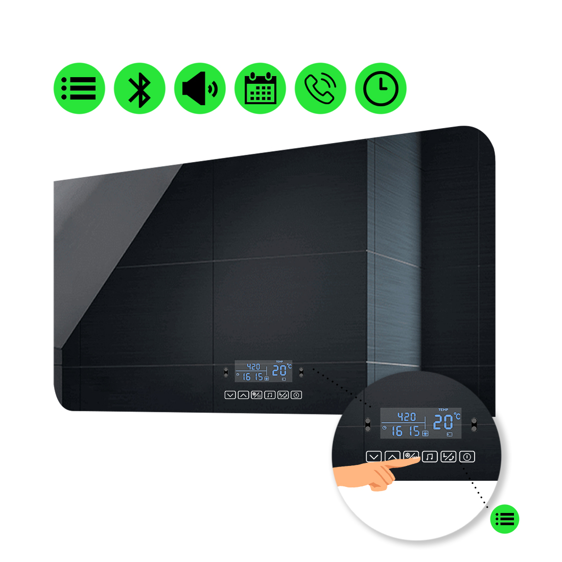 

LED-зеркало 90x80см, с Smart-блоком, модель Simona