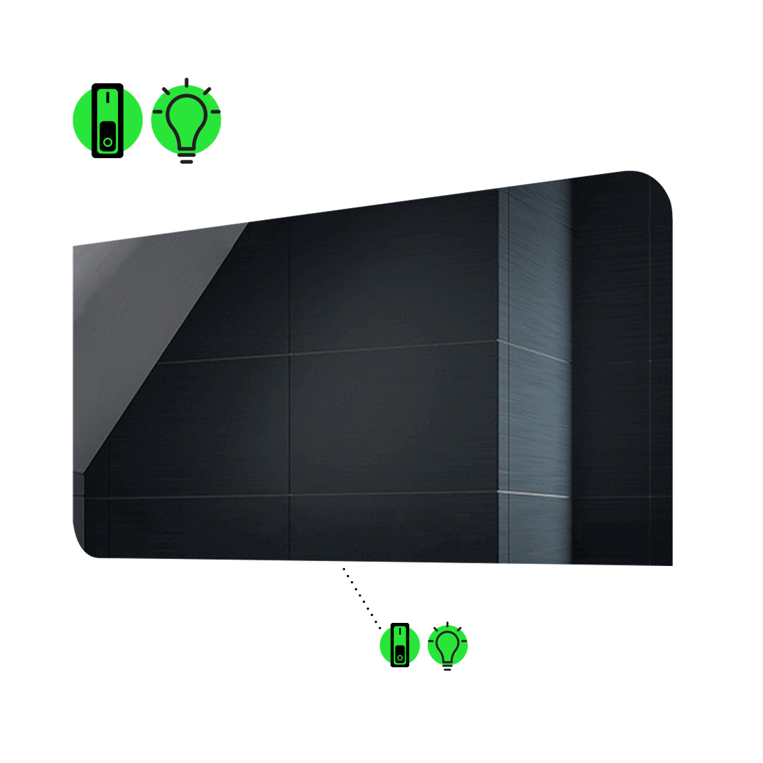 

LED-зеркало 90x70см, с механическим включателем, модель Simona