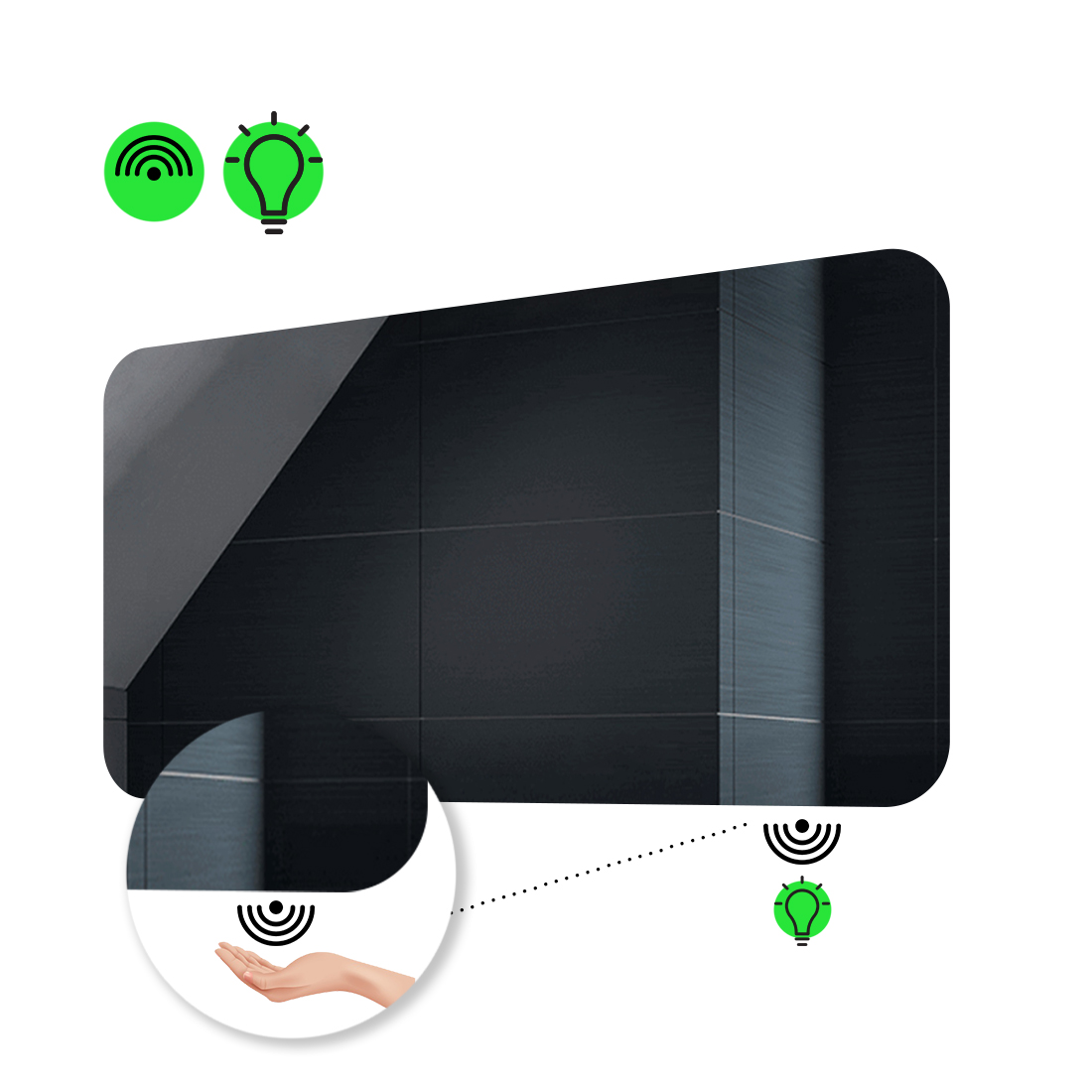 

LED-зеркало 100x80см, с ИК включателем, модель Ornela