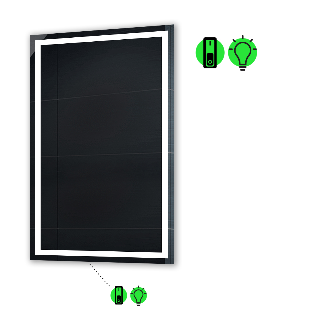 

LED-зеркало 70x90см, с механическим включателем, модель Karnet