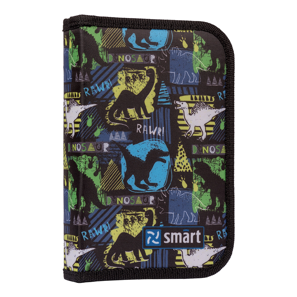 

Пенал твердый Smart одинарный с двумя клапанами HP-04 Dino world черный (532570)