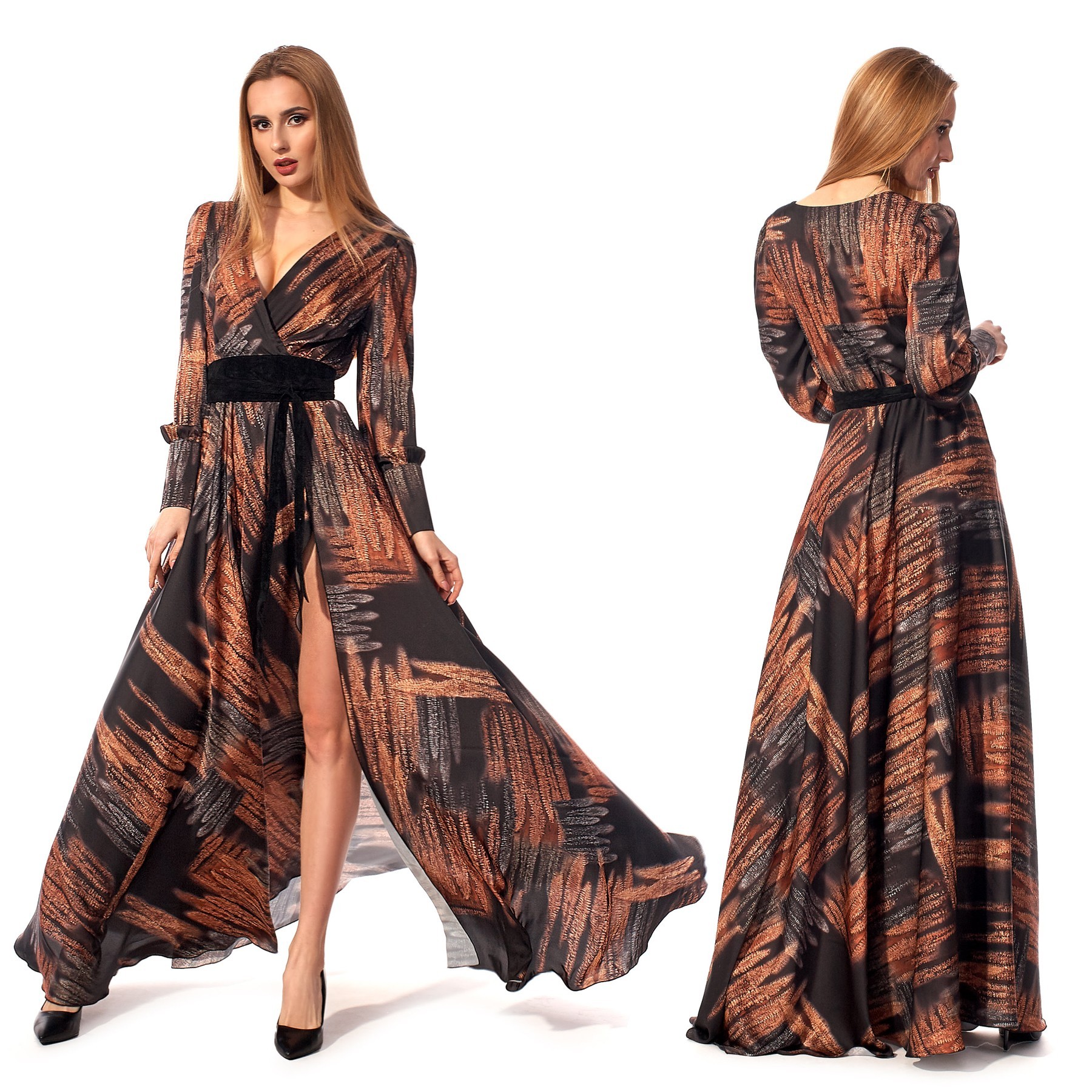 

Нарядное платье в пол L-XL (46-48) шелк Армани