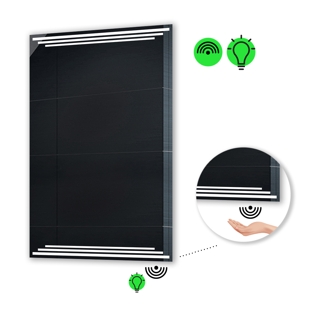 

LED-зеркало 80x90см, с ИК включателем, модель Francisca