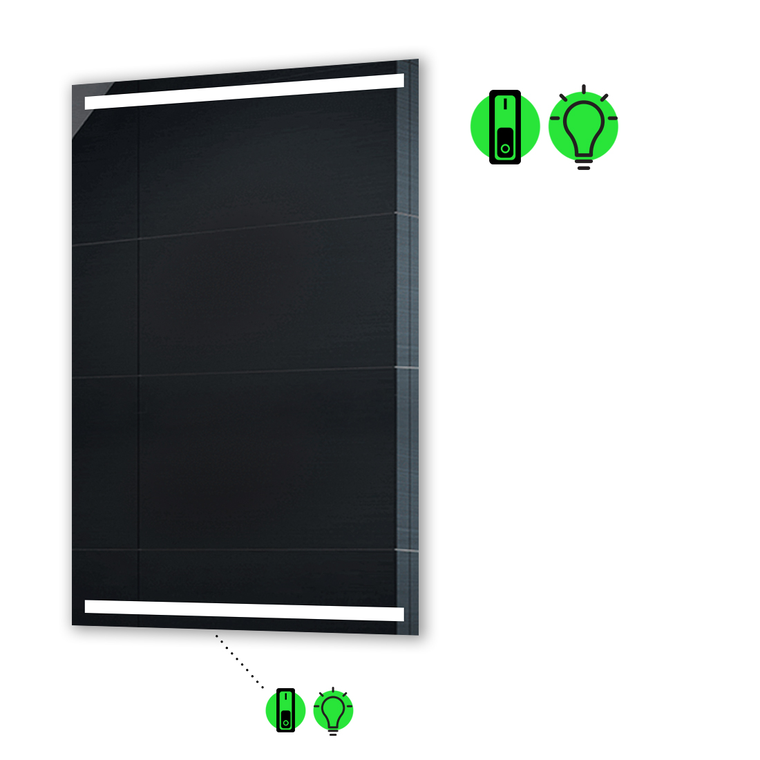 

LED-зеркало 90x100см, с механическим включателем, модель Adelita