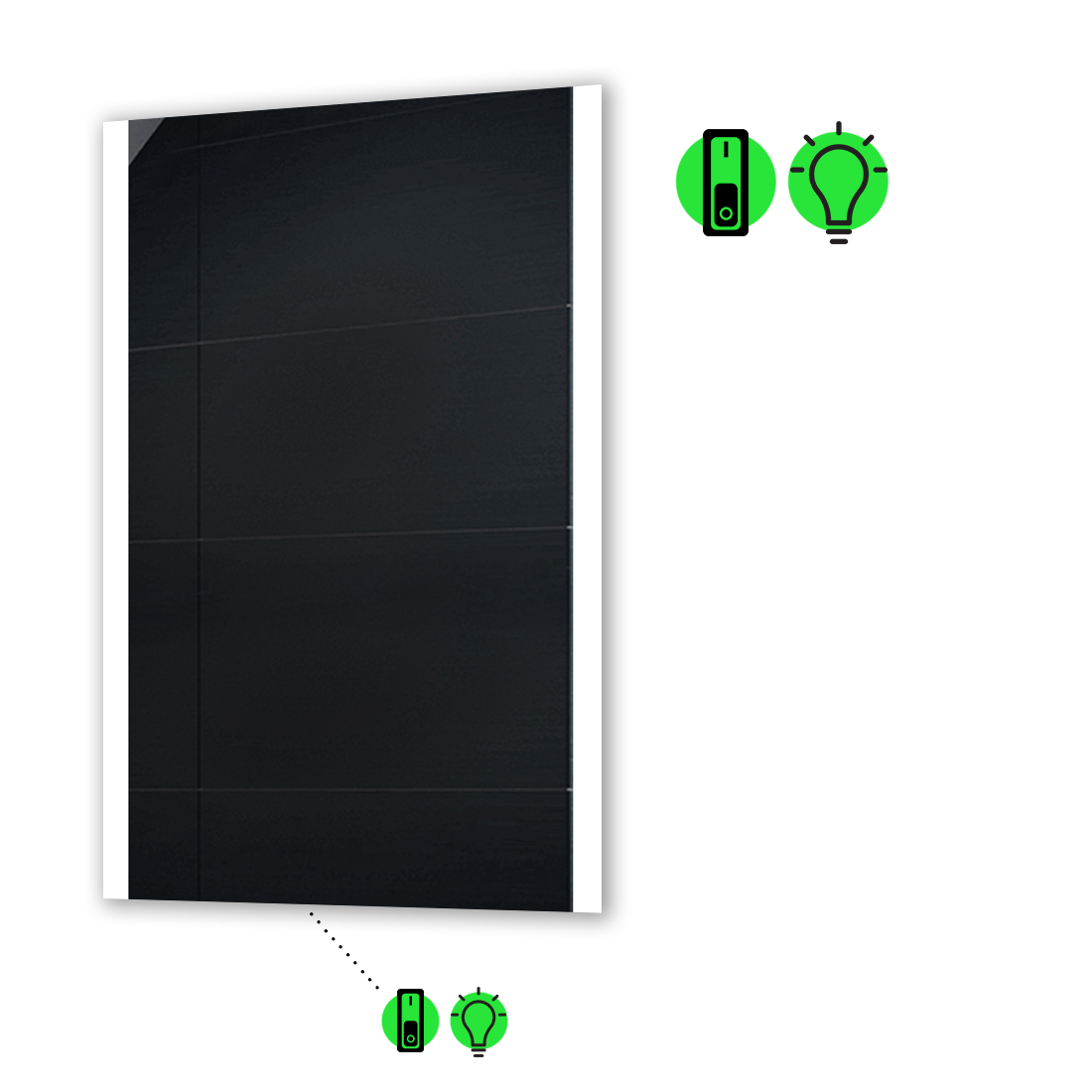 

LED-зеркало 60x80см, с механическим включателем, модель Ines
