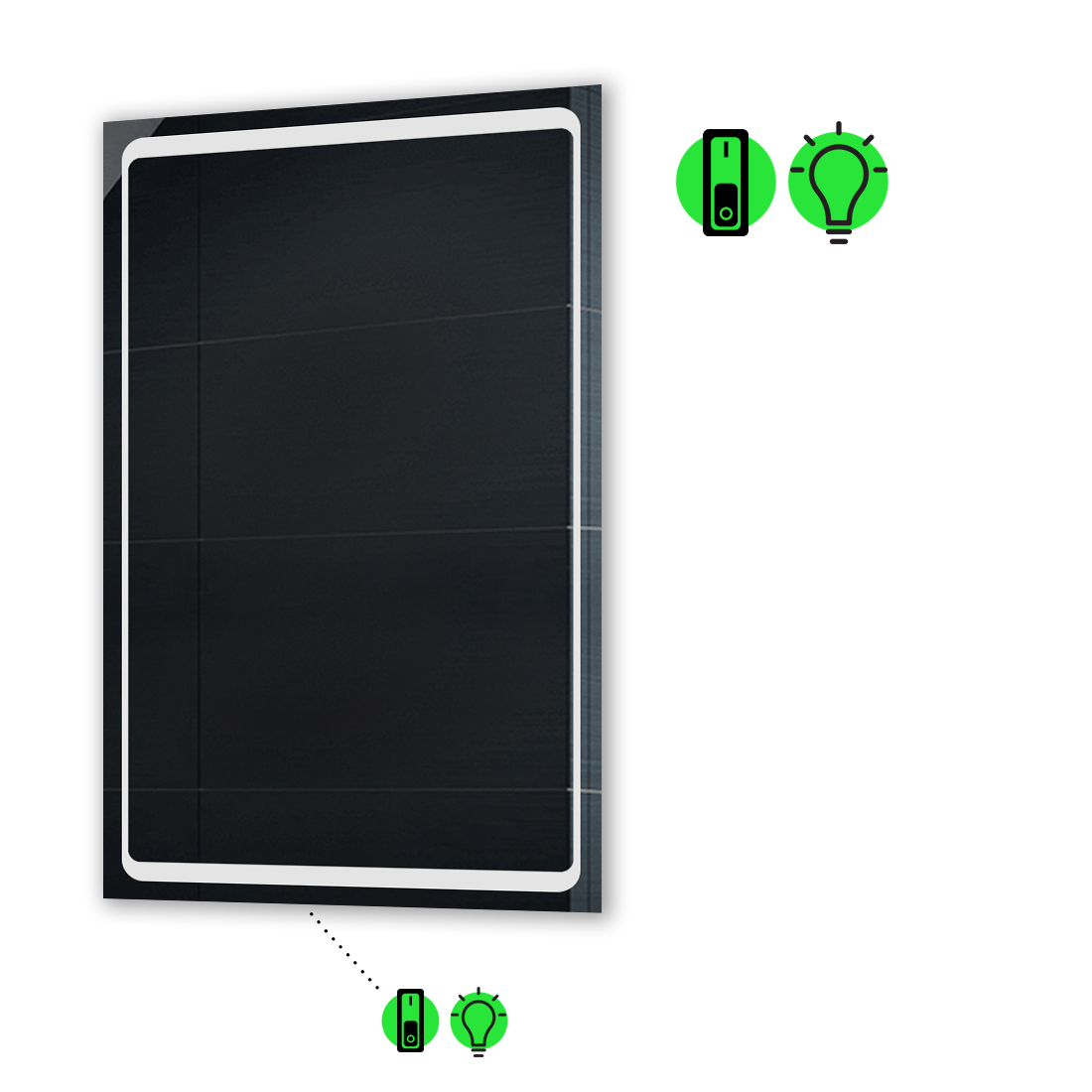 

LED-зеркало 100x120см, с механическим включателем, модель Emma