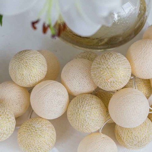 

Хлопковая гирлянда Cotton Ball Lights Shell-Gold