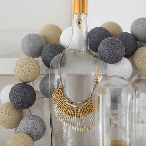 

Хлопковая гирлянда Cotton Ball Lights Sand Grey