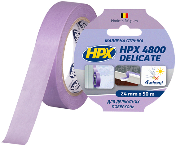 

Малярная лента HPX 4800 Delicate для деликатных поверхностей 24 мм х 50 м Фиолетовая (PW2550)