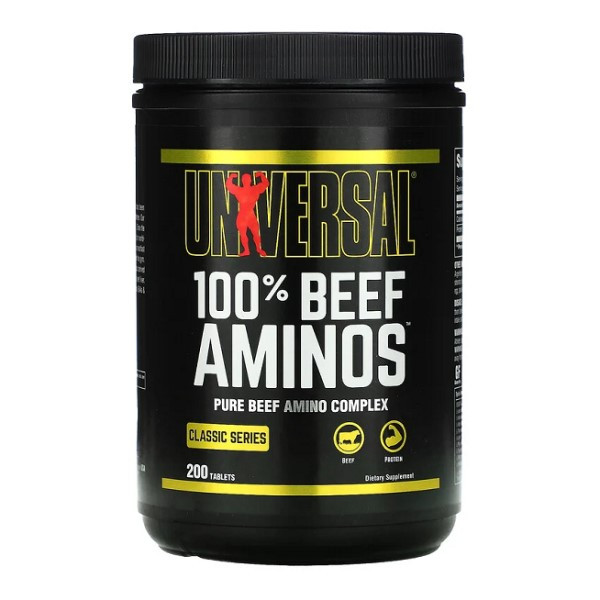 

Аминокислоты UNIVERSAL NUTRITION 100% BEEF AMINOS 200 таблеток