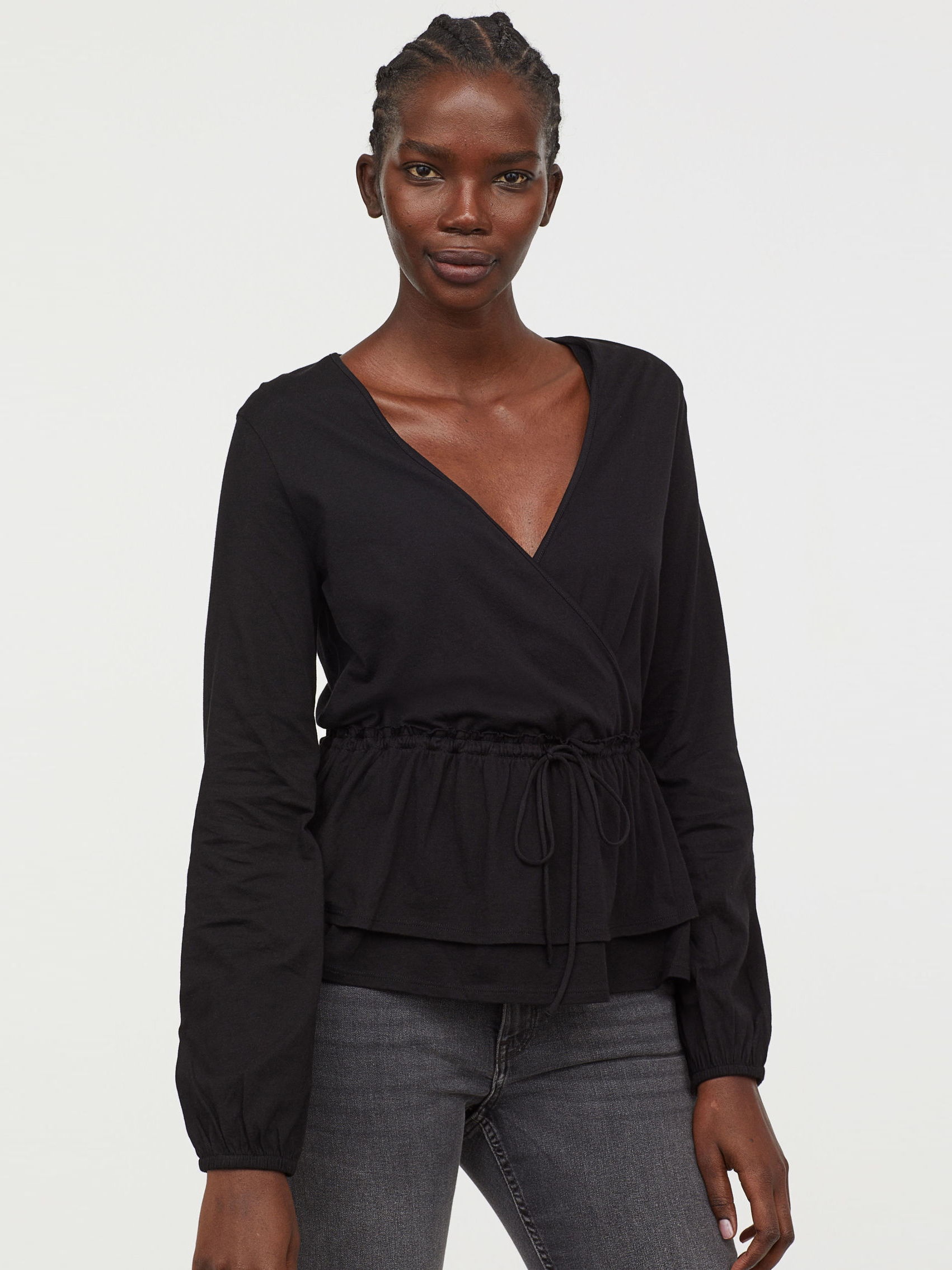 

Блузка H&M 07-0687044-001 M Черная (СА2000001853276)