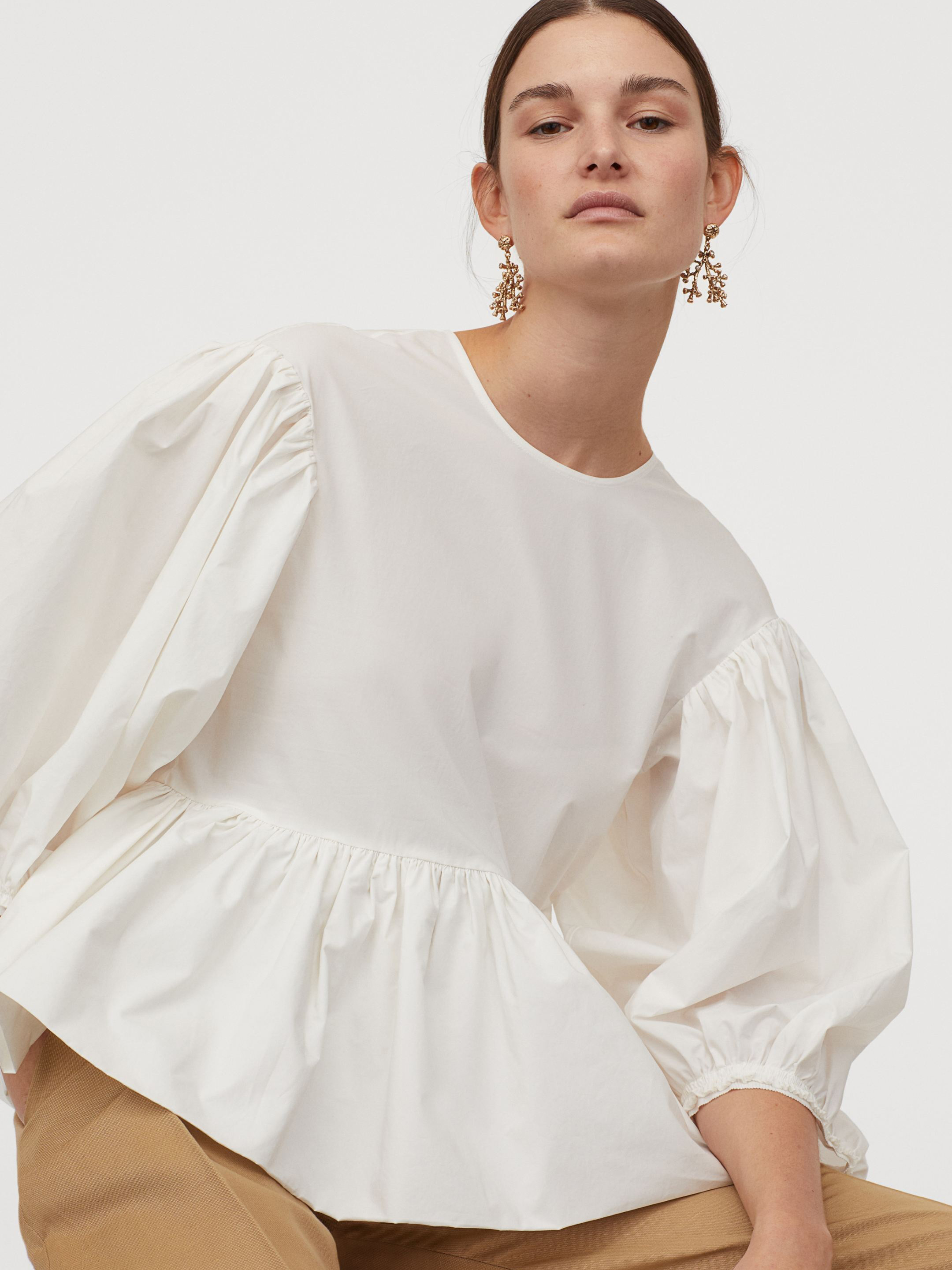 

Блузка H&M 07-0870956-001 44 Белая (СА2000001854440)