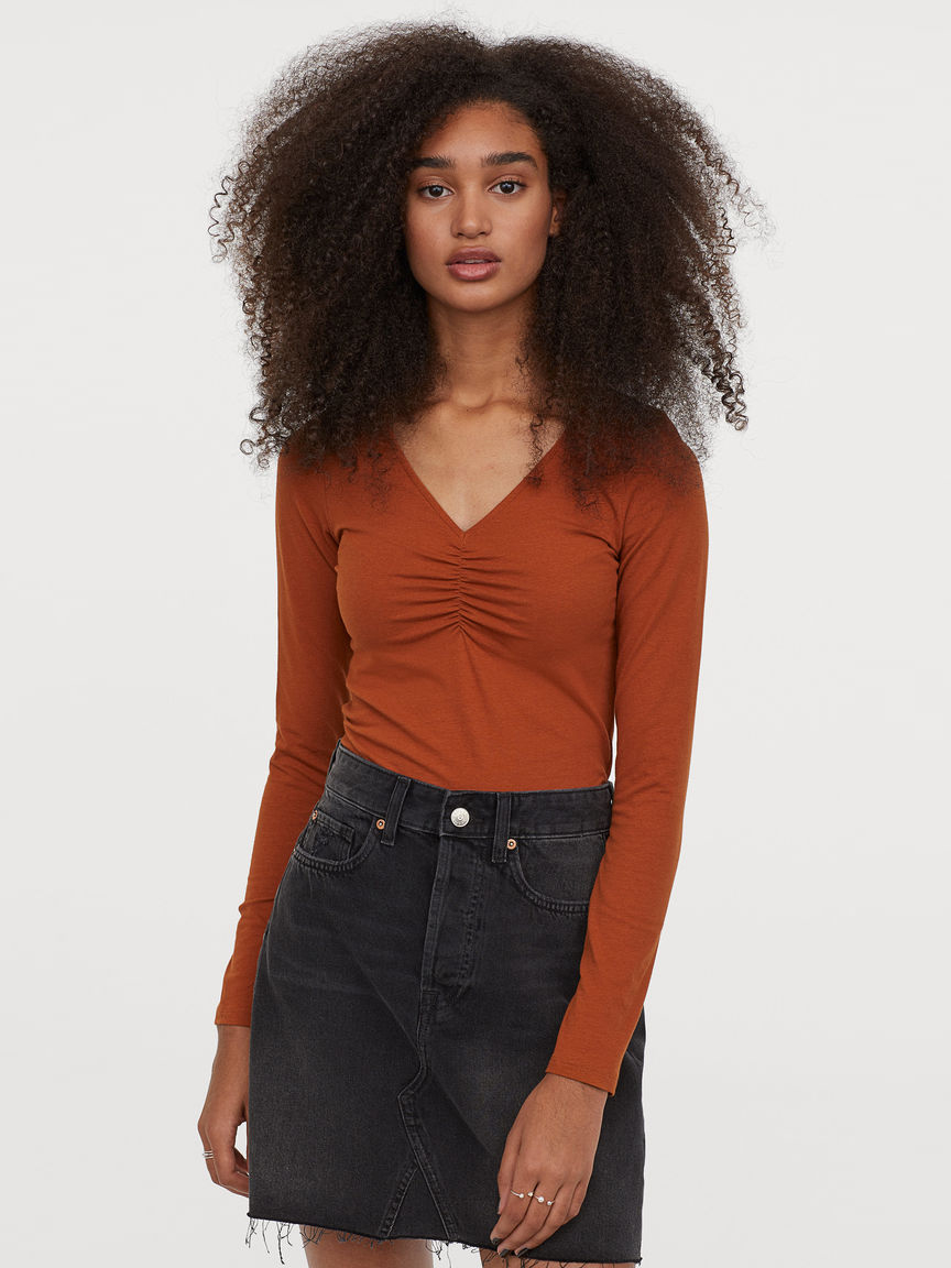 

Лонгслив H&M 04-0801673-006 S Терракотовый (СА2000001468258)