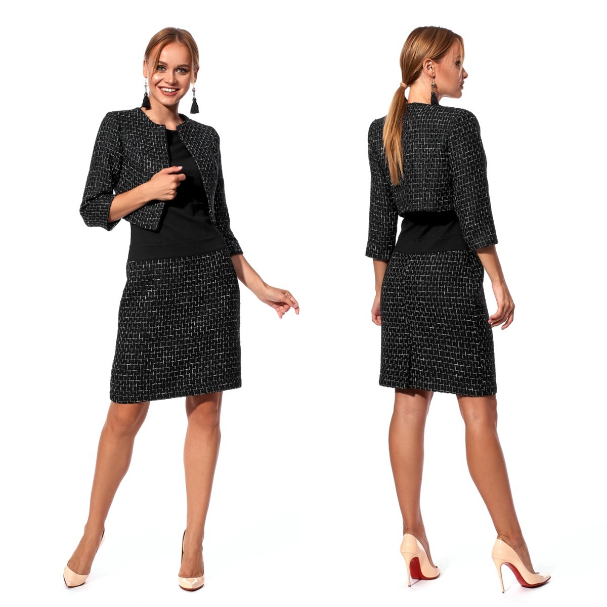 

Деловой женский костюм XL () чёрный, Деловой женский костюм XL (48) чёрный