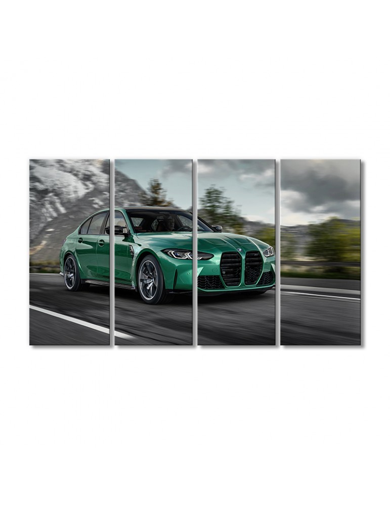 

Модульная картина Artel «Автомобиль БМВ M3 2020 зеленый» 4 модуля 70x105 см