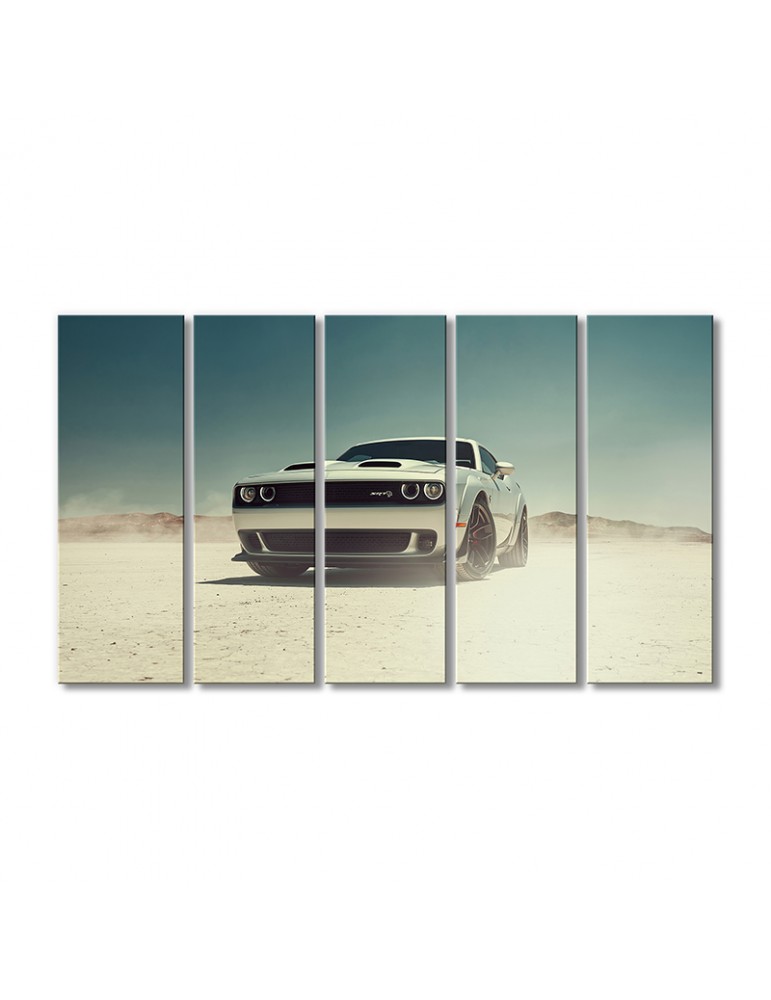 

Модульная картина Artel «Автомобиль Додж Чалленгер SRT белый» 5 модулей 70x105 см