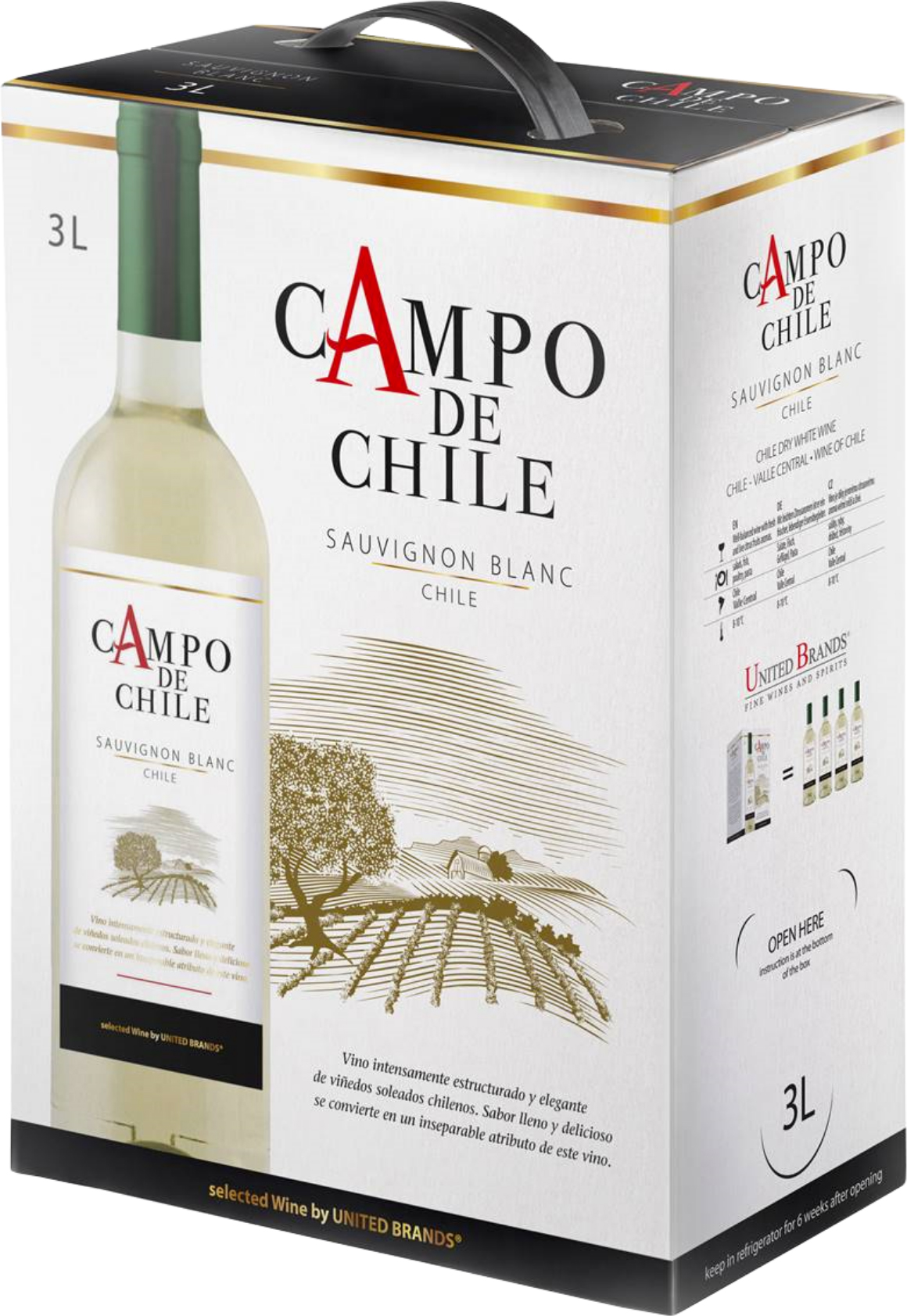 Акция на Вино Campo de Chile Sauvignon Blanc 3L BiB белое сухое 3 л 13-15% (8594045652642) от Rozetka UA