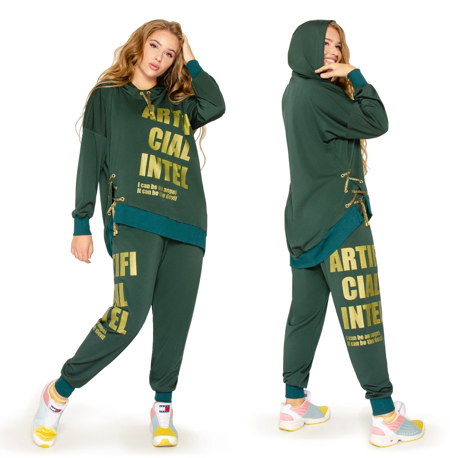 

Прогулочный спортивный костюм XL-2XL (-) изумруд с золотом, Прогулочный спортивный костюм XL-2XL (52-54) изумруд с золотом