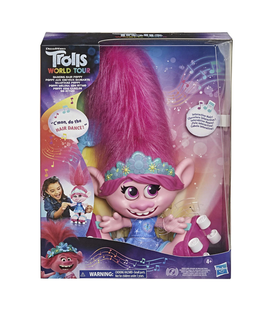 

Интерактивная кукла Hasbro Тролли Розочка с танцующими волосами Trolls DreamWorks Dancing Hair Poppy Interactive