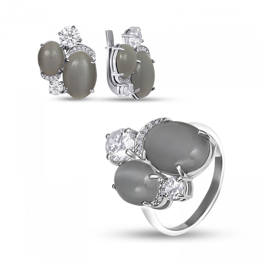 

Комплект кольцо-серьги "Эвита"