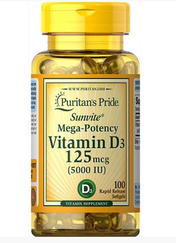 

Витамины Puritan's Pride Vitamin D3 5000 IU 100 Softgels