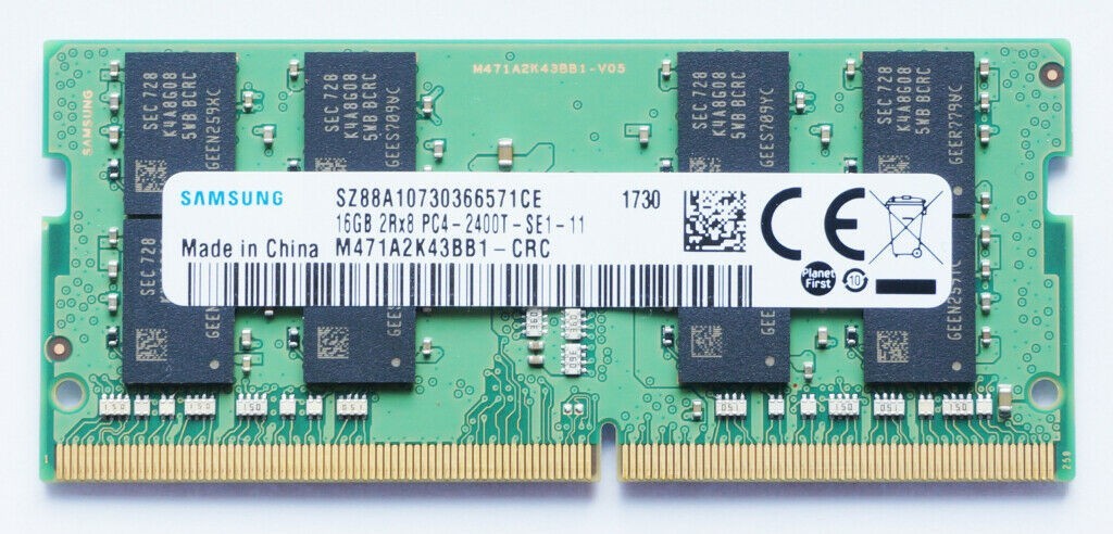 

Оперативная память Samsung 16 GB SO-DIMM DDR4 2400 MHz (M471A2K43BB1-CRC)