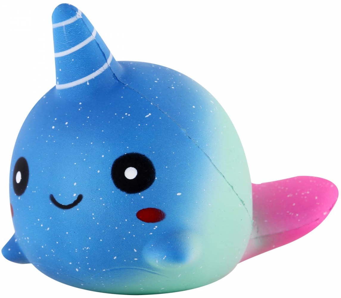 

Мягкая игрушка антистресс Сквиши Squishy Кит Нарвал