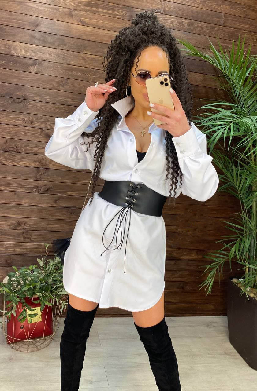 

Fashions • Платье рубашка с корсетом Селин Fashions - белый (301, Fashions • Платье рубашка с корсетом Селин Fashions 42-50 белый (301)