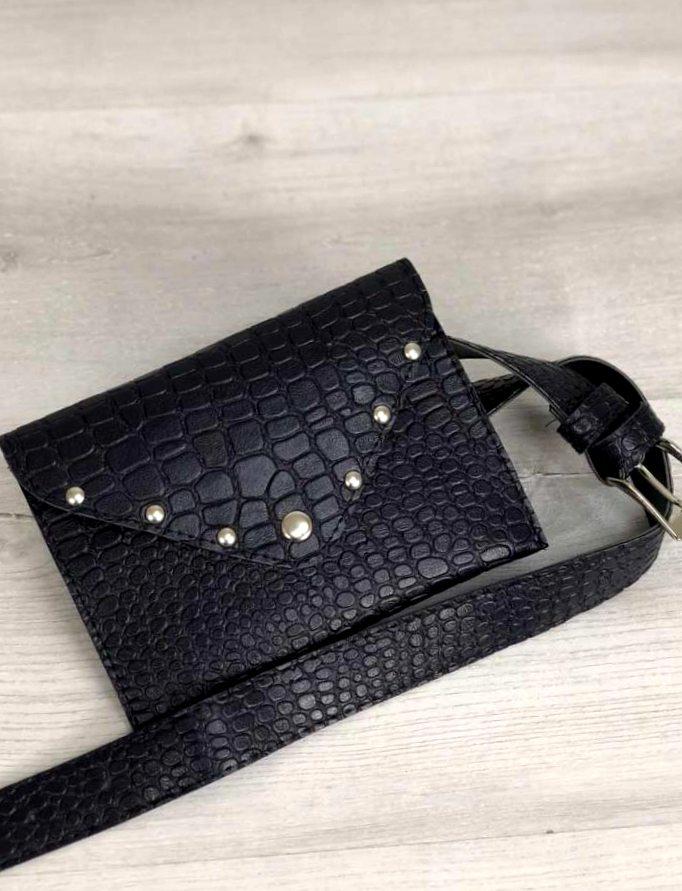 

Женская модная сумка на пояс поясная сумка клатч Aliri-991-07 синяя текстура крокодил