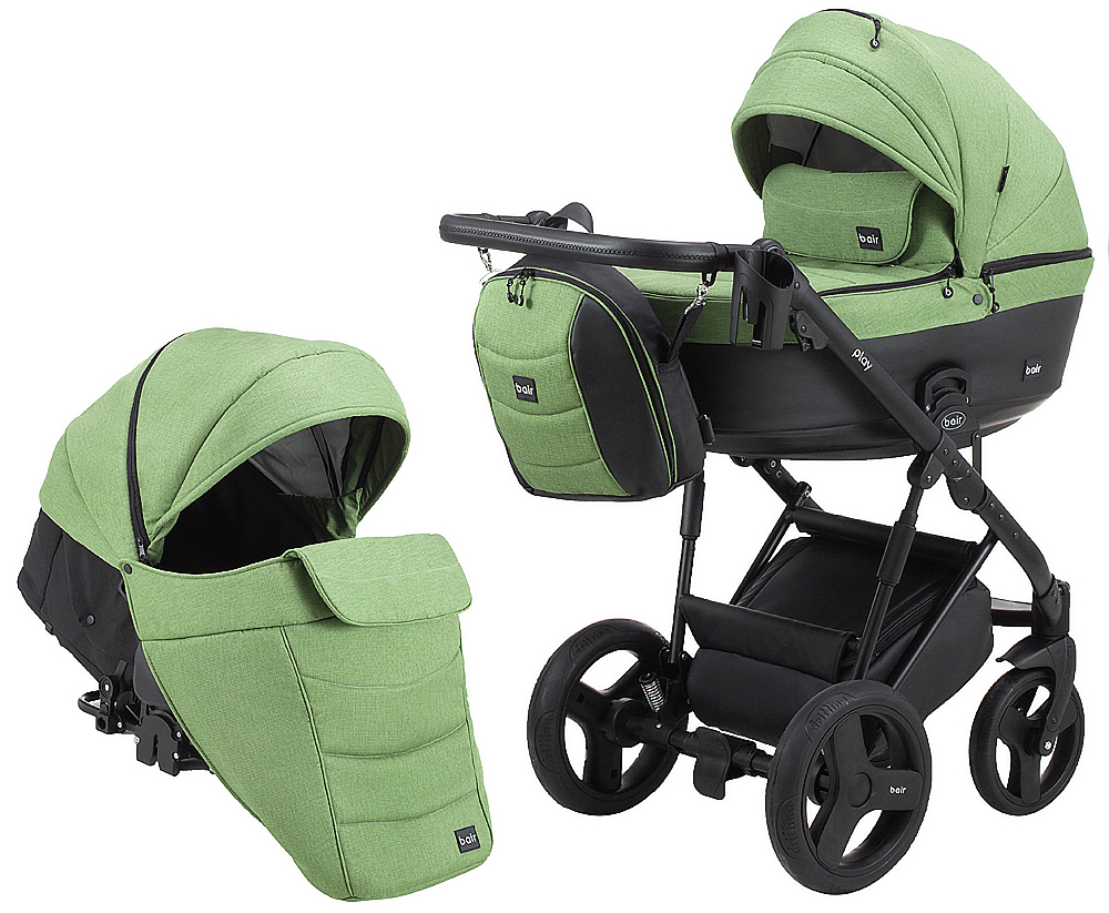 

Коляска 2 в 1 Bair Play Plus Soft BPS-218 серый - графит (кожа)