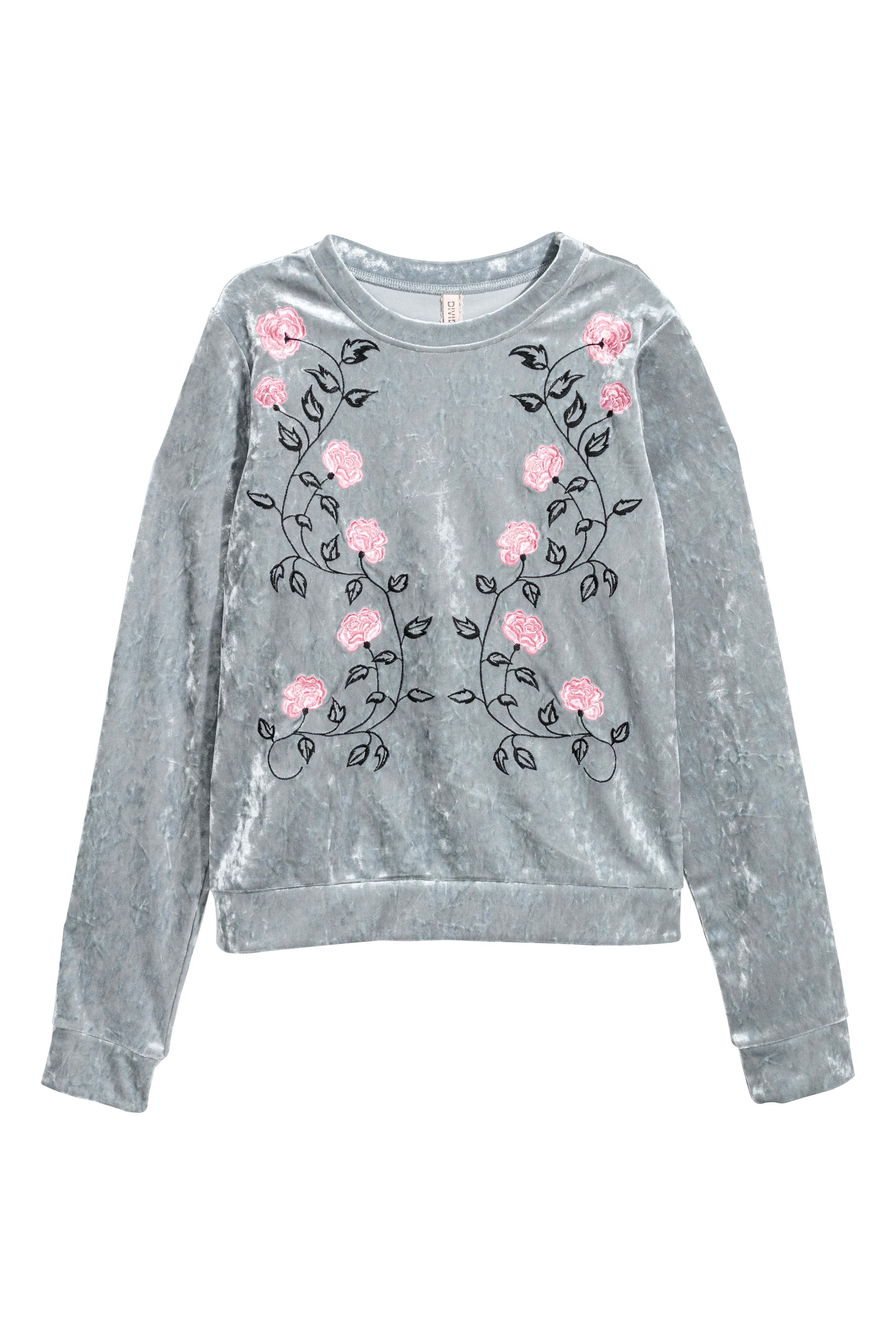 

Свитшот H&M XL серый цветы 5370646