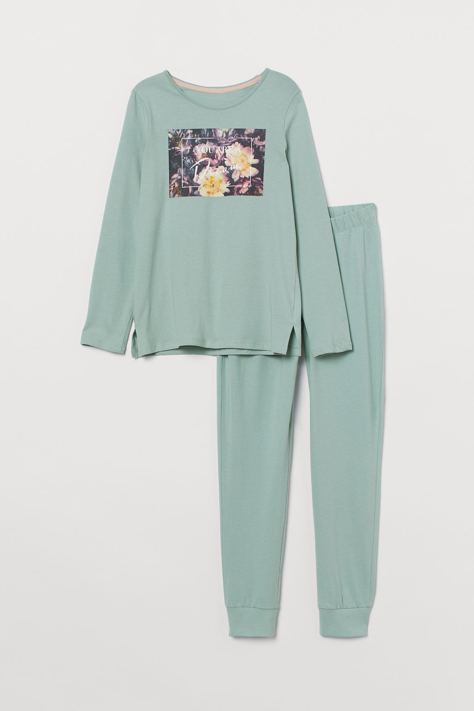 

Пижама (лонгслив, брюки) H&M 158 164см бирюзовый 26079433723