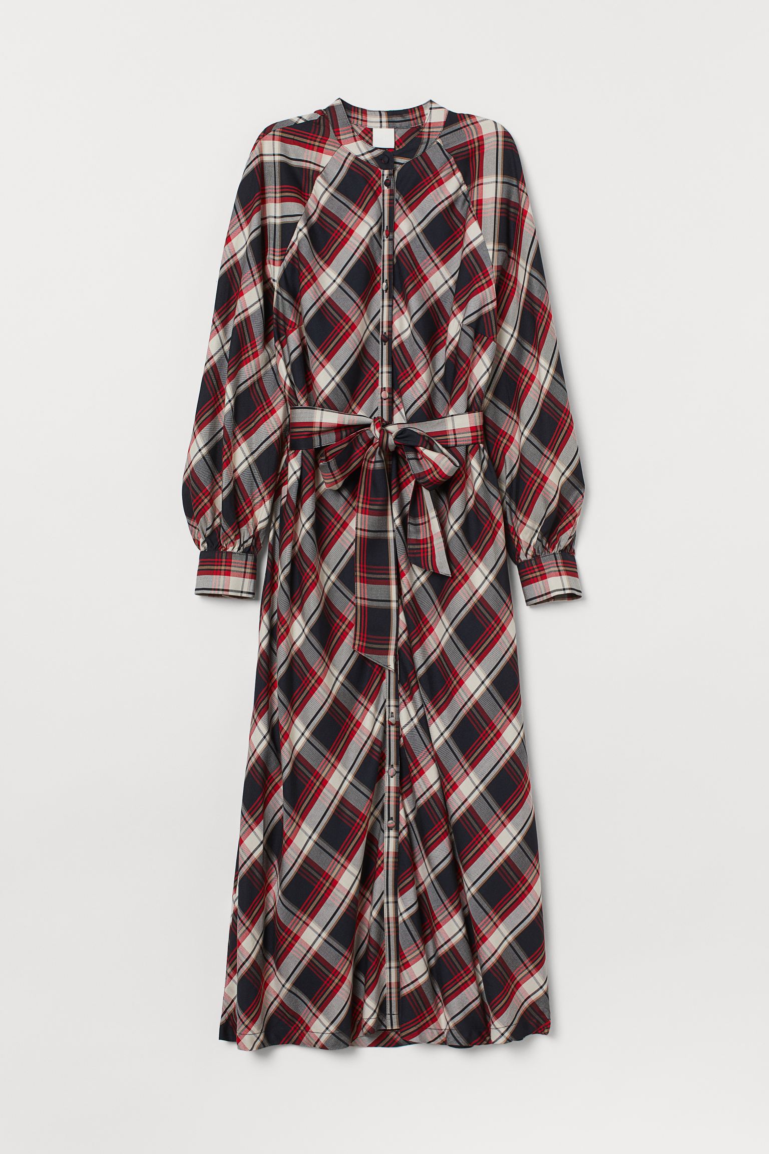 

Платье рубашка H&M 32 красно белый клетка 23078352470