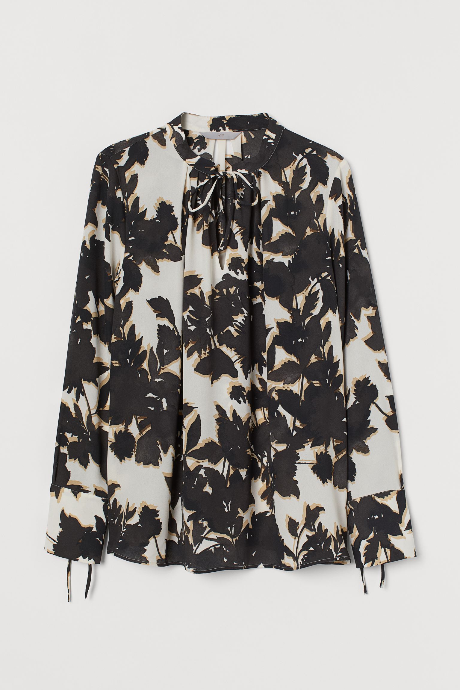 

Блуза H&M M черно бежевый узор 18079276622