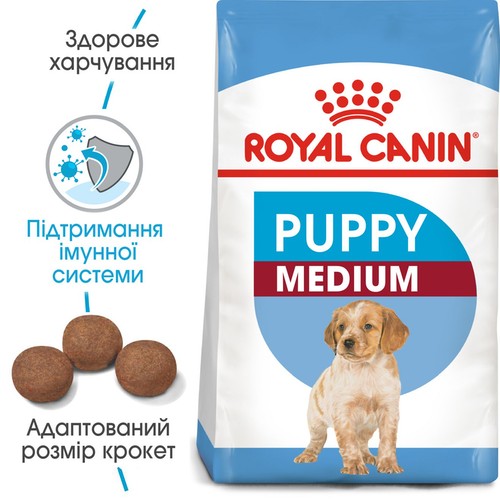 

Сухой корм для собак Royal Canin Medium Puppy 20 кг щенкам средних пород в возрасте до 12 месяцев