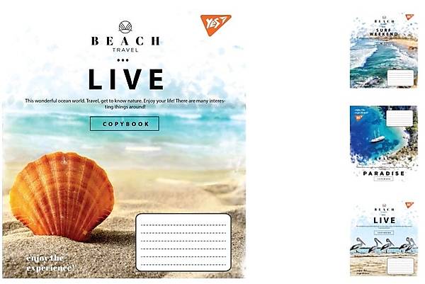 

Тетрадь А5 48 листов в линию Beach travel (10 шт. в упак микс видов) YES (765550)
