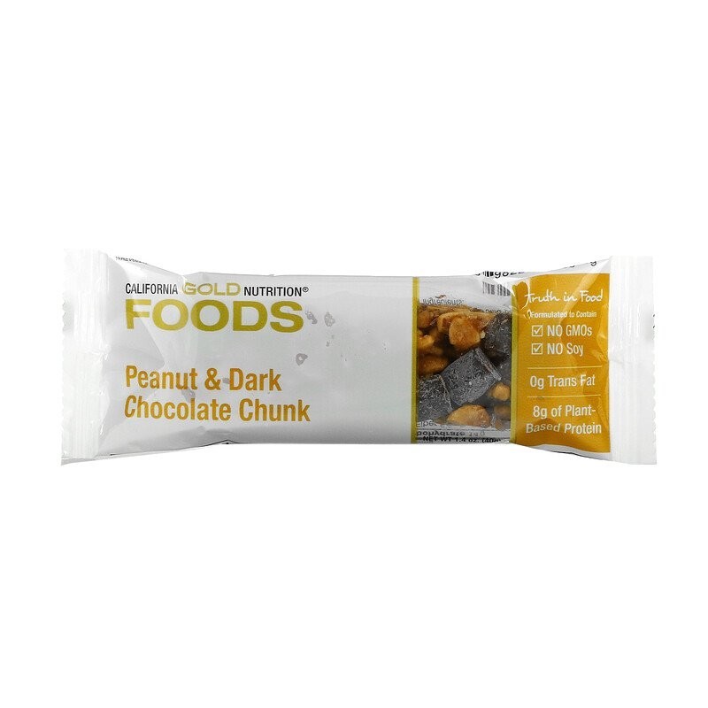 

Батончики California Gold Nutrition Foods Peanut & Dark Chocolate Chunk Bars 12 шт 40 г