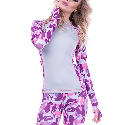 

Рашгард женский RW1-P23 TotalFit XS Серо-розовый